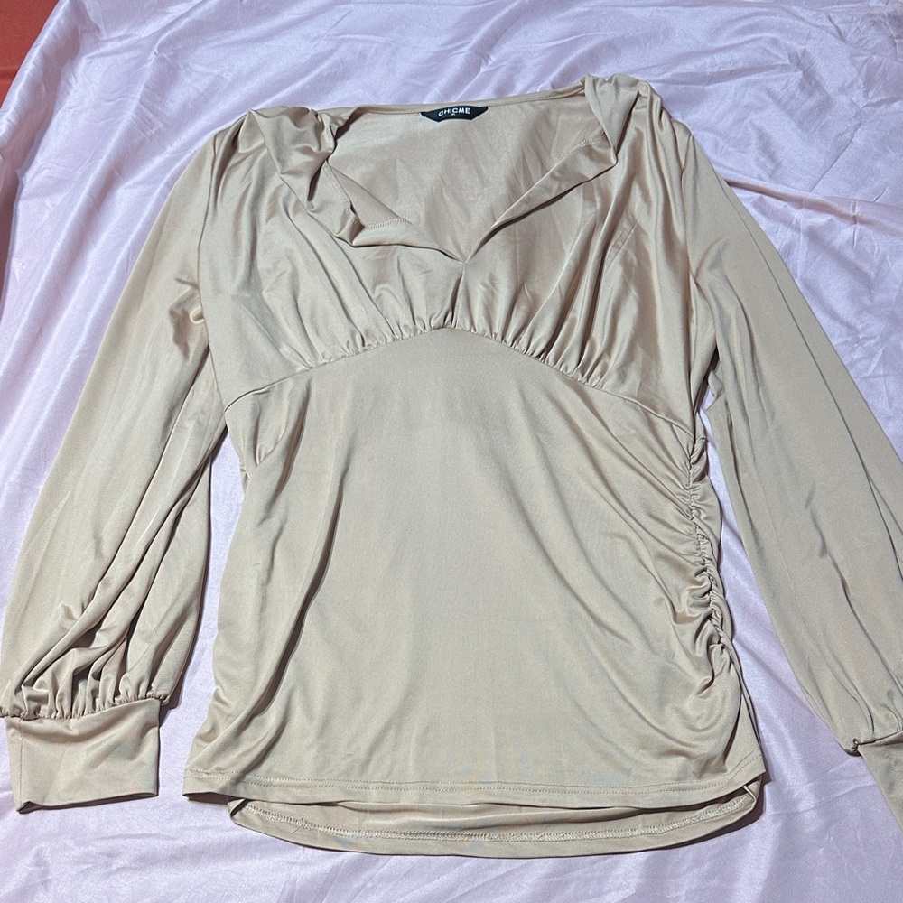 Chic Beige Women's Blouse